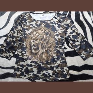 Camouflage Lion Blouse